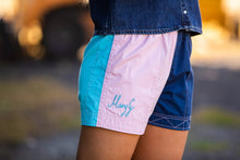 Load image into Gallery viewer, Mary G - Classic Harlequin Short Pale Pink / Denim / Sky Blue