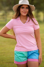 Load image into Gallery viewer, Mary G - Old School Harlequin Panel Shorts Mint / Cornflower / Blush Panel