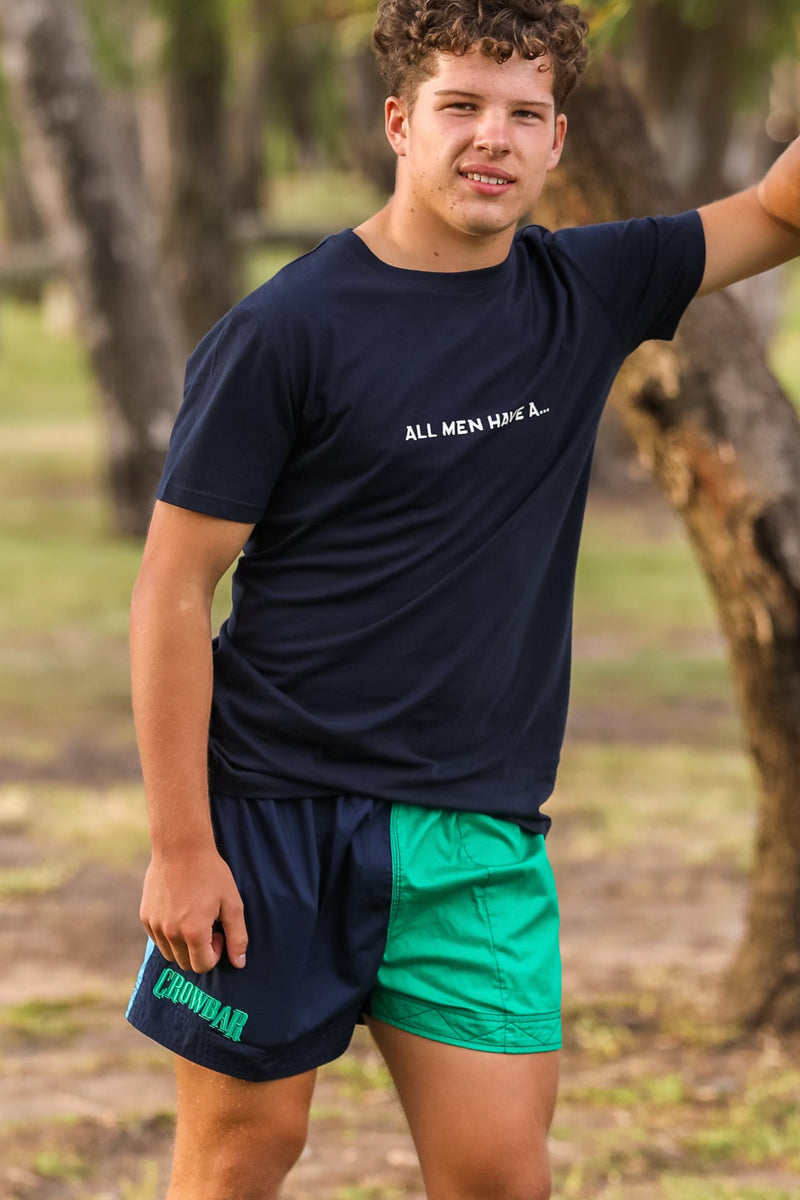 Pauly Harlequin Drill Short (French Navy Kelly Green Electric Blue)