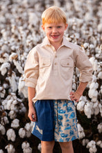 Load image into Gallery viewer, Pauly - Youth Harlequin -Australian Cotton - Denim | Happy Days Short

