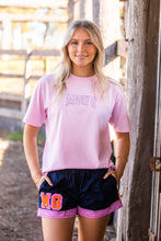 Load image into Gallery viewer, Mary G - Old School Panel Short French Navy / Peach / Lily
