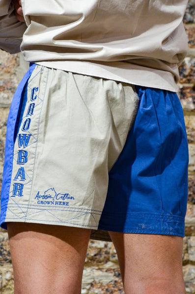 Pauly Youth Short Australian Cotton Beige | Cobalt Blue | Denim Harlequin AUSPHBCD
