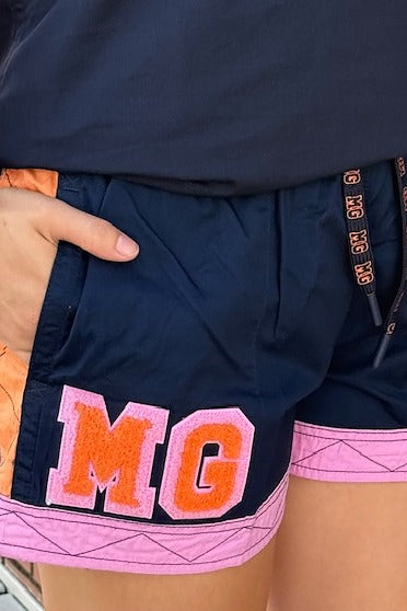MaryG - Youth - Old School French Navy | Peach | Lily Panel Short