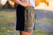 Load image into Gallery viewer, Crowies 2.0 Harlequin Shorts - French Navy - Beige - Heritage Green
