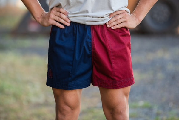 Pauly - Mens Harlequin Drill Short French Navy | Ochre Short