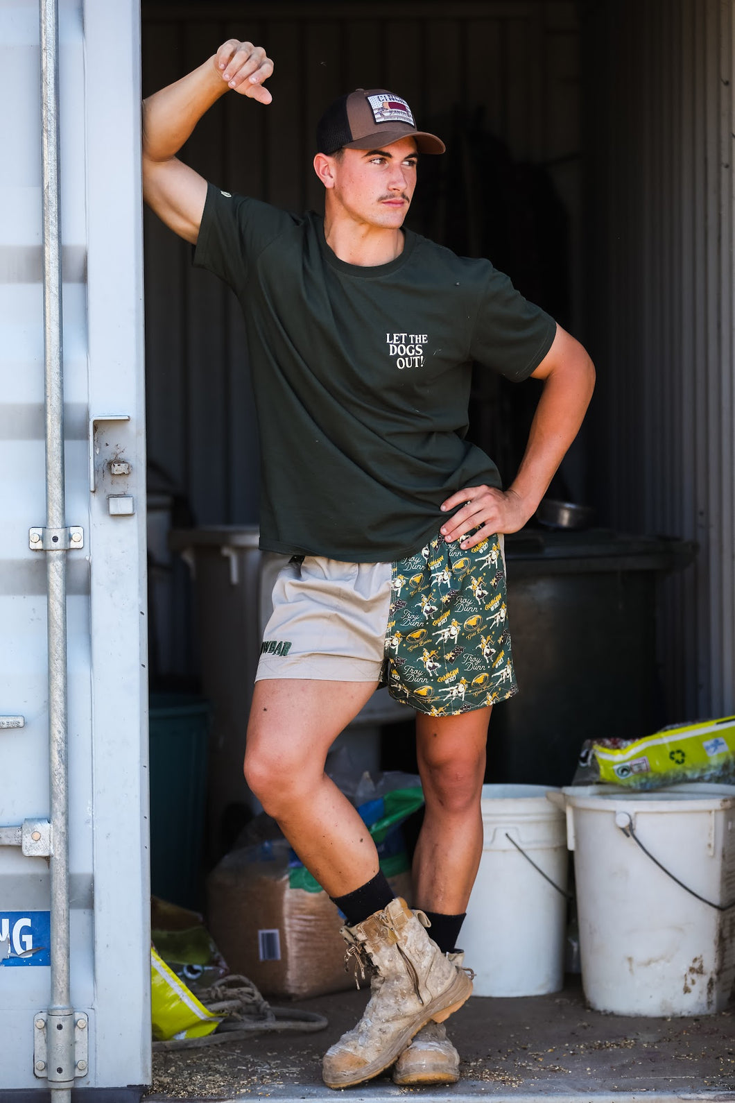 Pauly - Mens Australian Cotton - Harlequin Drill Short Beige | Chainsaw