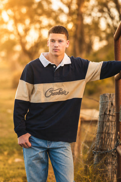 Crowbar Heritage Jersey Navy | Beige CBHJNB