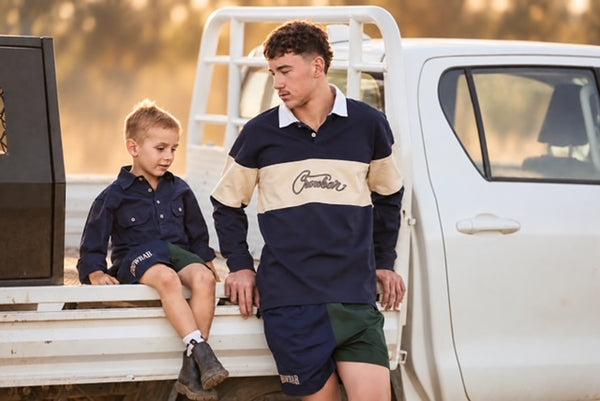 Pauly Youth Harlequin Short French Navy | Heritage Green Short CBPHFNHG