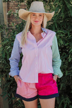 Load image into Gallery viewer, MaryG Youth - Old School Harlequin Panel Shorts (Blush | Hot Pink | French-Navy)
