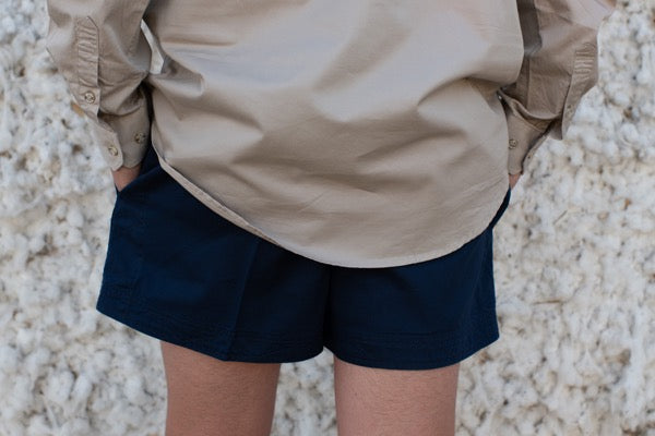 Andy  - Drill Short - Navy Tonal