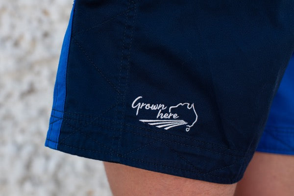 Andy  - Grown Here - Harlequin Drill Short - French Navy | Royal Blue -PL